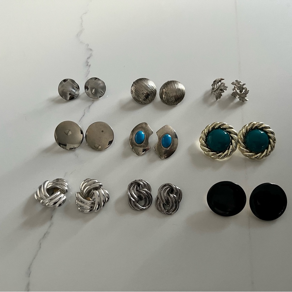 Chic Silver and Black Earring Collection